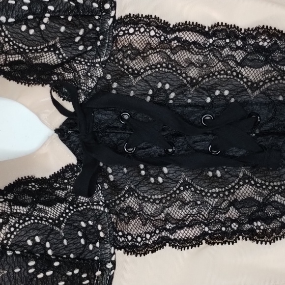 Victoria's Secret Corset Bra Cami 36B pink mesh black lace - Picture 3 of 8